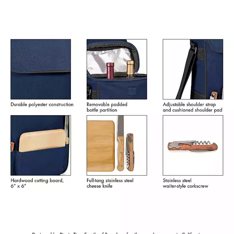 Kirklands Home Barware|Georgia Tech Yellow Jackets Wine & Cheese Tote Black