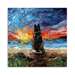 Kirklands Home Canvas Art|German Shepherd Beach Days Canvas Art Print Multi