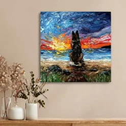 Kirklands Home Canvas Art|German Shepherd Beach Days Canvas Art Print Multi
