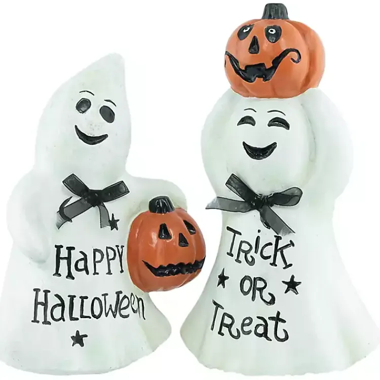Ghosts and Jack-O-Lanterns Figurines, Set of 2 Halloween