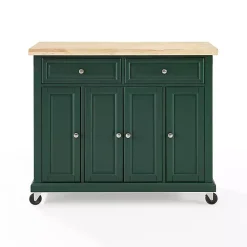 Kirklands Home Kitchen Islands & Bar Carts|Gia Forest Green Wood Kitchen Island