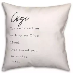 Clearance Gigi I've Loved You My Entire Life White Pillow Pillows
