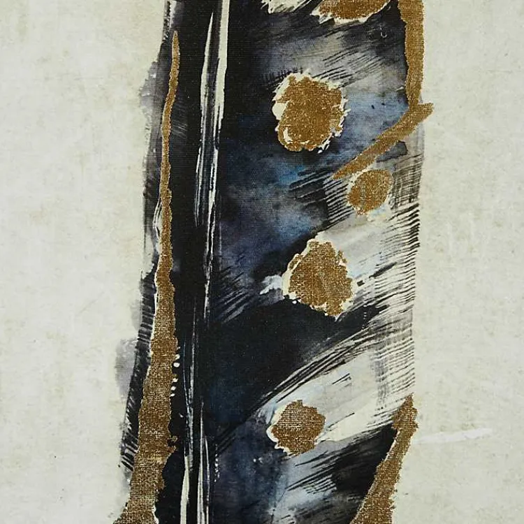 Kirklands Home Framed Art|Gilded Feathers Canvas Art Prints, Set of 2