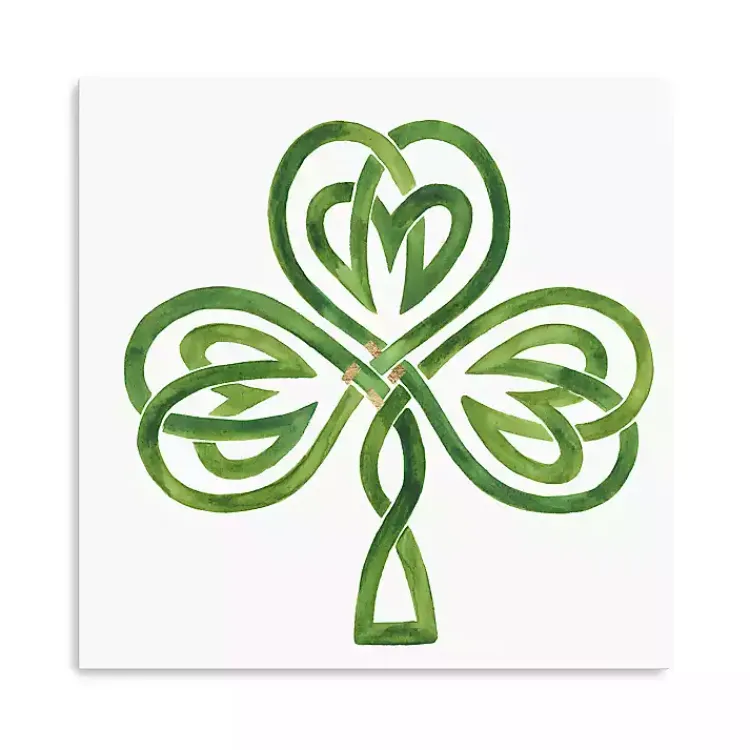 Discount Gilded Shamrock Canvas Art Print St Patricks Day Decorations