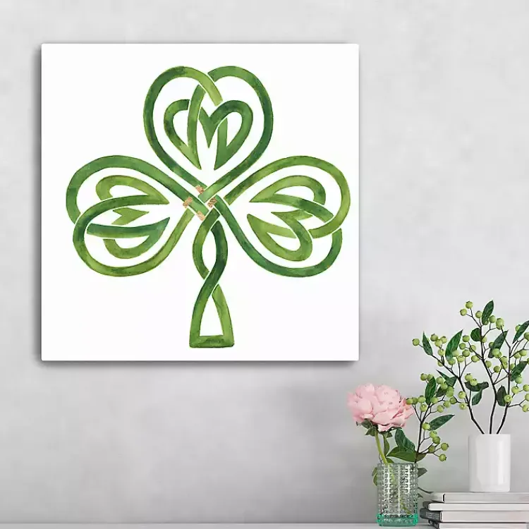 Discount Gilded Shamrock Canvas Art Print St Patricks Day Decorations