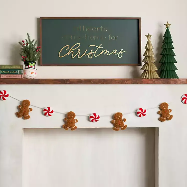 Discount Gingerbread and Peppermint Christmas Banner Christmas Art & Wall Decor