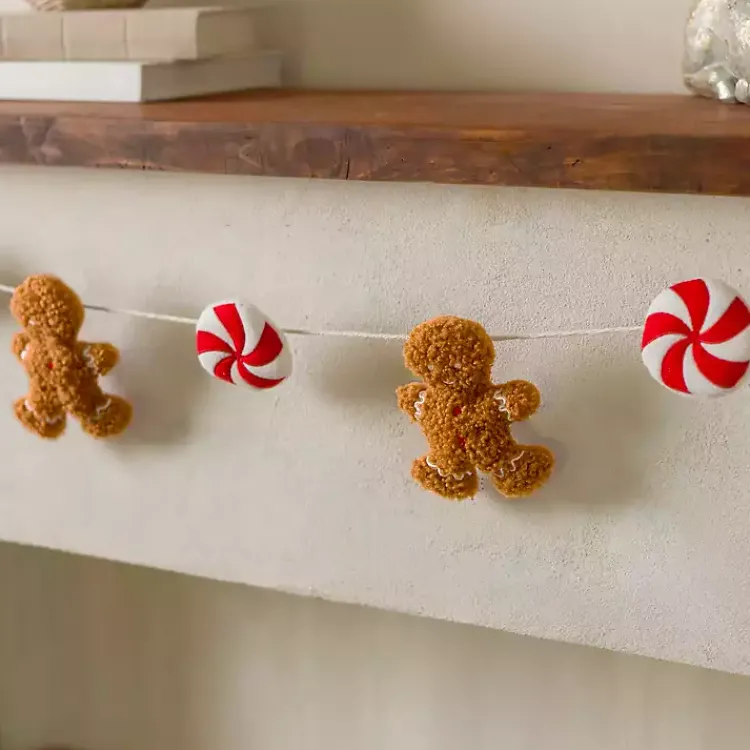 Discount Gingerbread and Peppermint Christmas Banner Christmas Art & Wall Decor