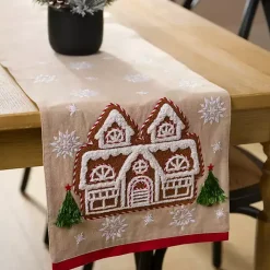 Kirklands Home Table Linens|Gingerbread House Christmas Table Runner, 90 in.
