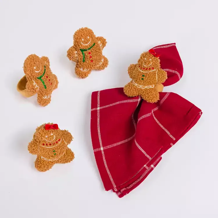 Kirklands Home Table Linens|Gingerbread Napkin Rings, Set of 4 Brown
