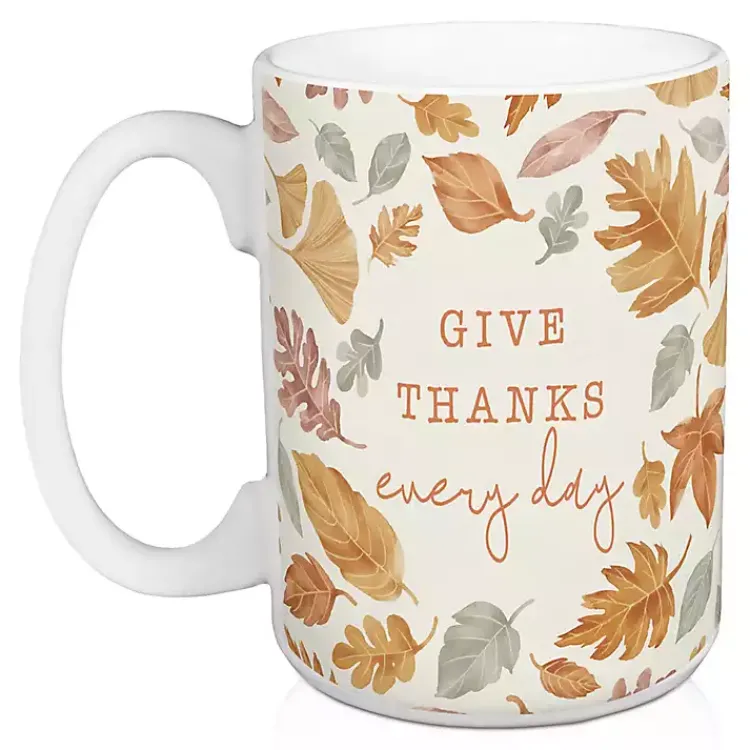 Give Thanks Every Day Mugs, Set of 2 Fall