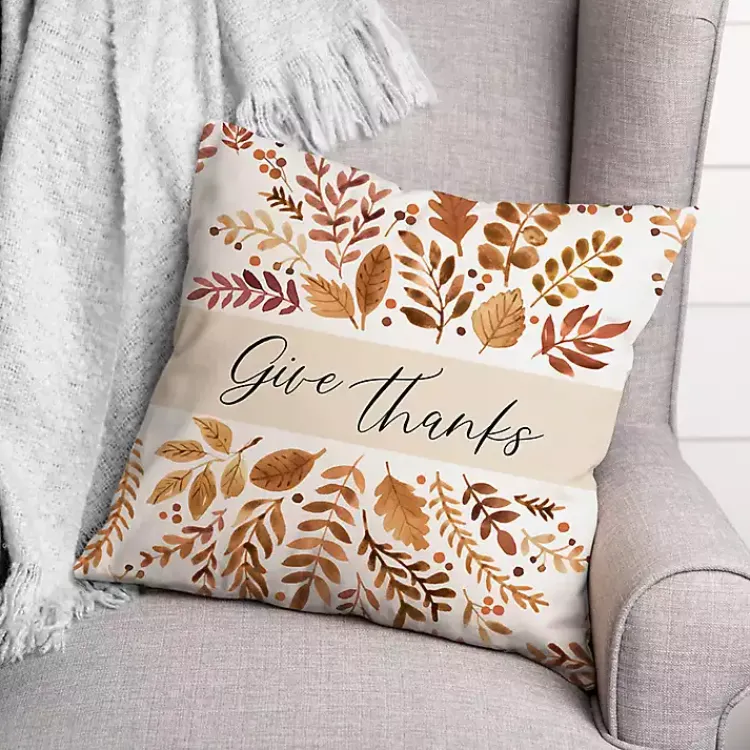 Hot Give Thanks Outdoor Throw Pillow Fall