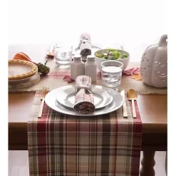 Kirklands Home Table Linens|Give Thanks Plaid Table Runner, 72 in.