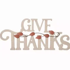 Outlet Give Thanks Wood Tabletop Sign Fall