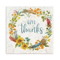 New Give Thanks Wreath Canvas Art Print Fall