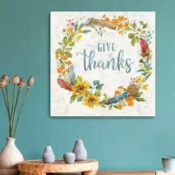 New Give Thanks Wreath Canvas Art Print Fall
