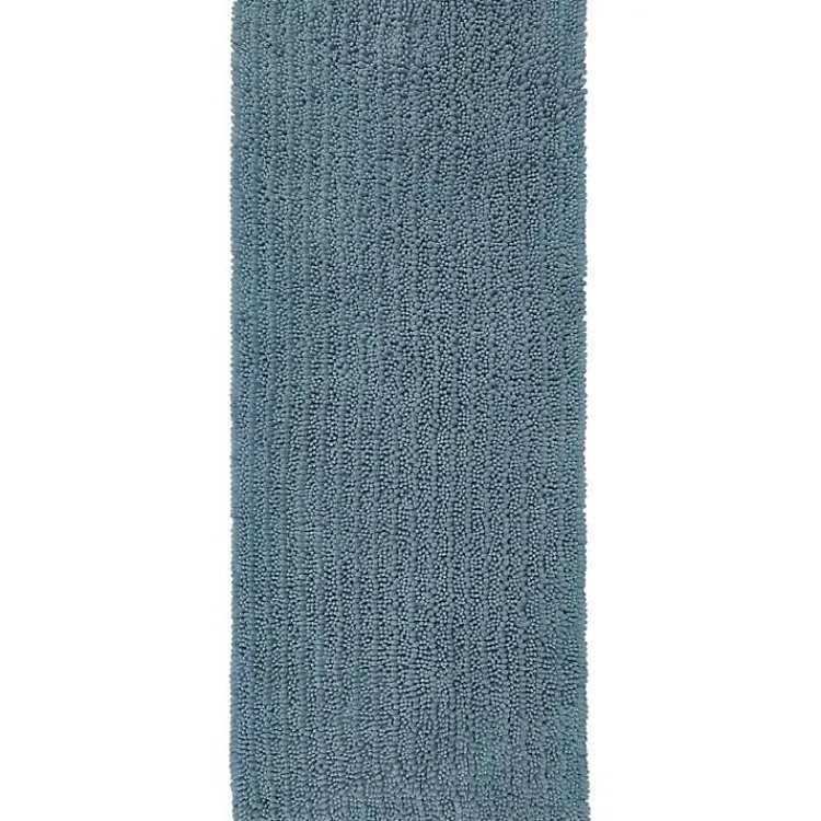 Kirklands Home Bathroom Rugs|Glacier Lofty Pile Chenille Bath Mat, 60 in. Blue