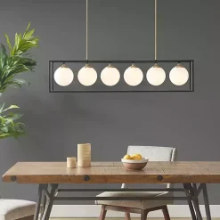 Kirklands Home Chandeliers & Pendant Lighting|Glass Globes Rectangle Chandelier