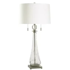 Kirklands Home Table Lamps|Glass Textured Teardrop Table Lamp White