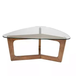 Kirklands Home Coffee Tables|Glass Triangular Walker Coffee Table Brown