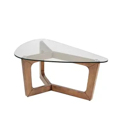 Kirklands Home Coffee Tables|Glass Triangular Walker Coffee Table Brown