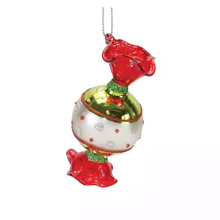 Outlet Glass Wrapped Christmas Candy Ornaments, Set of 12 Christmas Ornaments