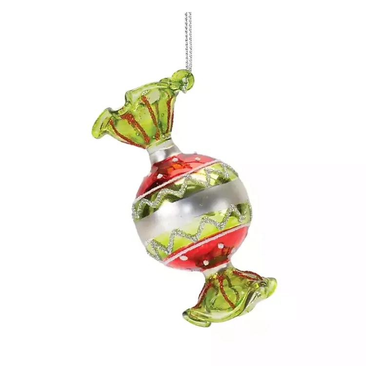 Outlet Glass Wrapped Christmas Candy Ornaments, Set of 12 Christmas Ornaments