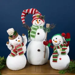 Discount Glittered Snowman with Broom Figurine Christmas Decorations