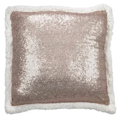 New Glittery Gold Sherpa Sequins Throw Pillow Pillows