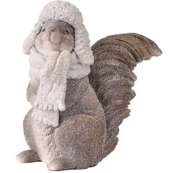 New Glittery Squirrel With Scarf and Hat Figurine Christmas Decorations