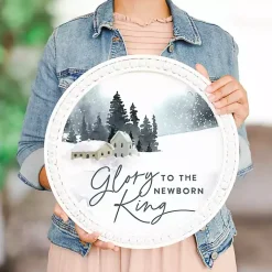 Outlet Glory to the Newborn King Round Wall Plaque Christmas Art & Wall Decor
