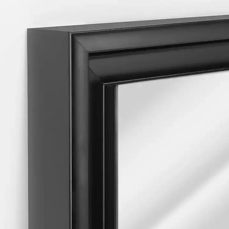 Kirklands Home Framed Mirrors|Glossy Black Frame Leaning Mirror