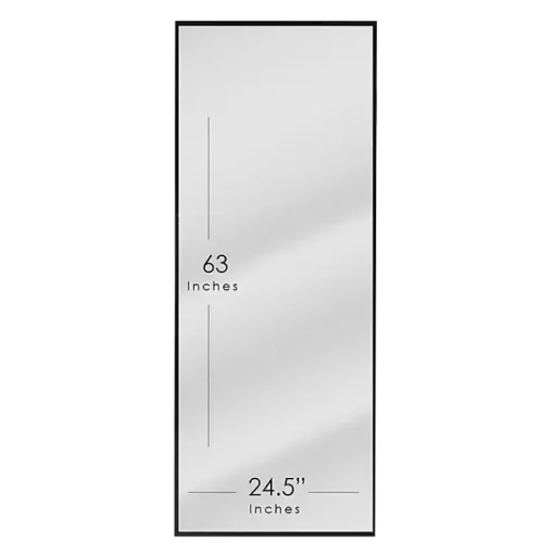 Kirklands Home Framed Mirrors|Glossy Black Frame Leaning Mirror