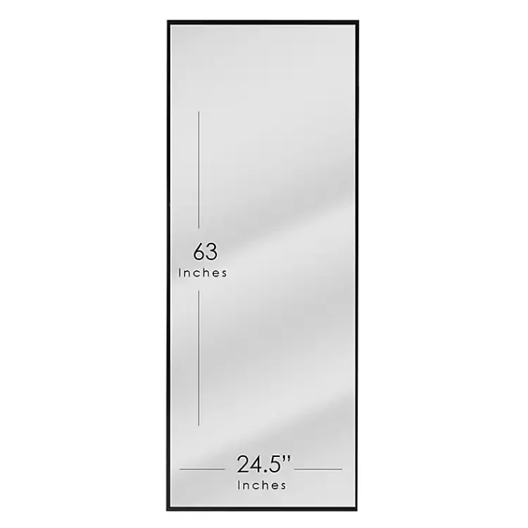 Kirklands Home Framed Mirrors|Glossy Black Frame Leaning Mirror
