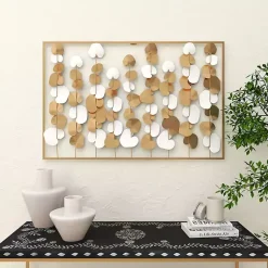 Kirklands Home Wall Plaques|Glossy Gold Leaves Framed Wall Plaque