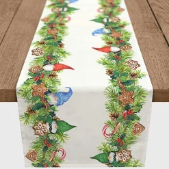 Kirklands Home Table Linens|Gnome and Cookies Twill Table Runner, 90 in. Multi