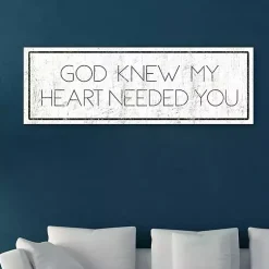 Kirklands Home Wall Quotes & Signs|God Knew My Heart Needed You Canvas Art Print White