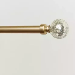 Kirklands Home Curtain Rods & Hardware|Gold Aged Mercury Sphere Curtain Rod, 72 in.