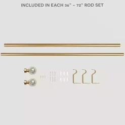 Kirklands Home Curtain Rods & Hardware|Gold Aged Mercury Sphere Curtain Rod, 72 in.