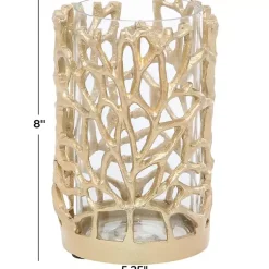 Discount Aluminum Coral Hurricane, 8 in. Candle Holders