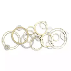 Kirklands Home Wall Plaques|Gold and Silver Metal Multi Ring Wall Plaque