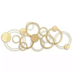 Kirklands Home Wall Plaques|Gold and Silver Metal Multi Ring Wall Plaque