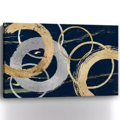 Kirklands Home Canvas Art|Gold and Silver Rings Canvas Art Print, 48x32 in.