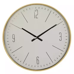 Kirklands Home Clocks|Gold and White Classic Wall Clock