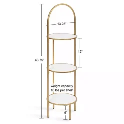 Kirklands Home Planters|Gold Arched 3-Tier Plant Stand