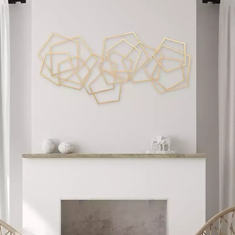 Kirklands Home Wall Plaques|Astraga Pentagon Plaque Gold