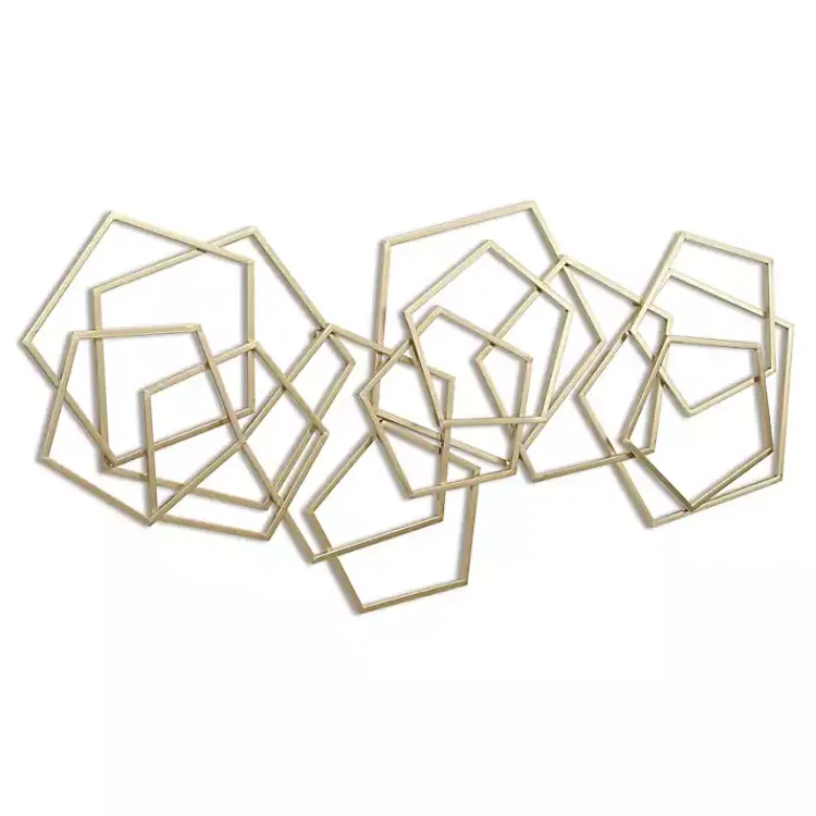Kirklands Home Wall Plaques|Astraga Pentagon Plaque Gold