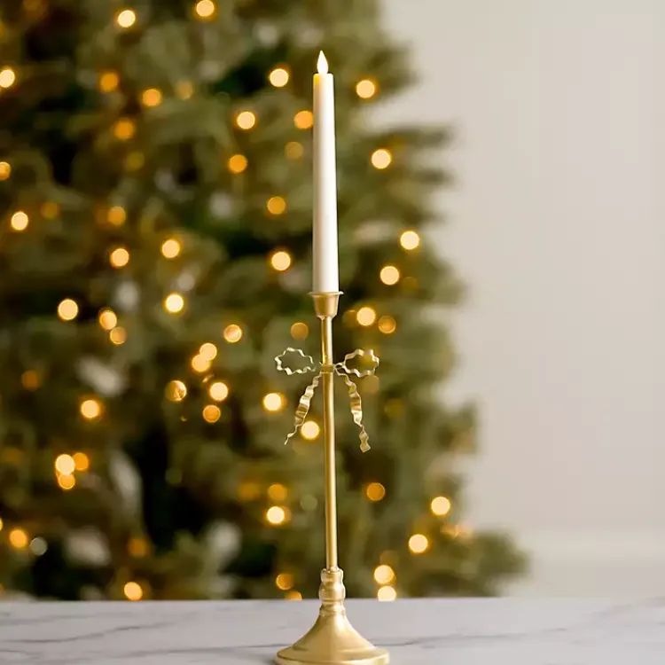 Bow Taper Candle Holder, 14 in. Christmas Decorations