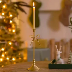 Bow Taper Candle Holder, 14 in. Christmas Decorations