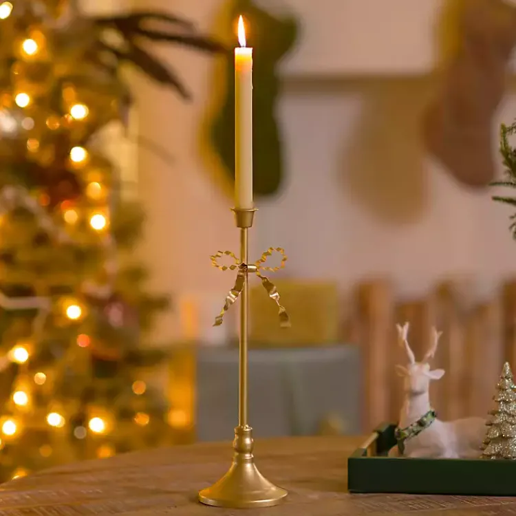 Bow Taper Candle Holder, 14 in. Christmas Decorations