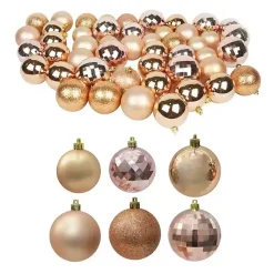 Discount Brown Shiny Matte Frosted 48-pc. Ornament Set Christmas Ornaments
